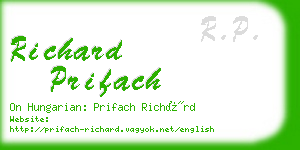 richard prifach business card